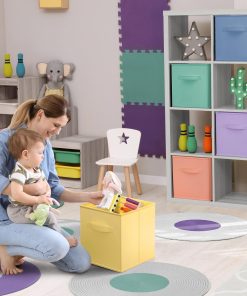 Alternative view of Sorbus 11 Inch Fabric Storage Cubes - Sturdy Collapsible Bins With Handle - 6 Foldable Baskets for Organizing Clothes. Toys. Books - Multi Colored Storage Baskets for Shelves. Kids Room. Closets