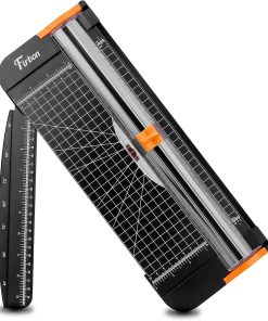 Firbon A4 Paper Cutter 12 Inch Titanium Paper Trimmer Scrapbooking Tool with Automatic Security Safeguard and Side Ruler for Craft Paper. Coupon. Label and Cardstock (Black)